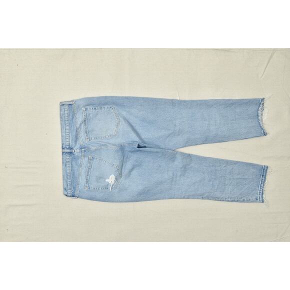 GAP Cheeky Straight High Rise Jeans Women's Regular Size 33 Distressed Cotton - Picture 7 of 8